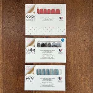Brand New! Color Street 100% Real Nail Polish Strips Lot of 3
